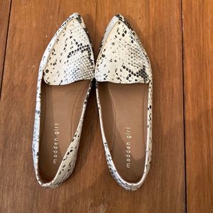 Madden Girl Snakeskin Flats - Black and Cream